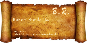 Beker Renáta névjegykártya
